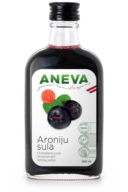Aroniju sula dabīga, 200ml, ANEVA