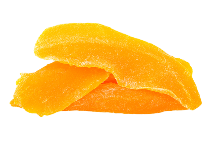 Mango žāvēts ar cukuru, lapiņas