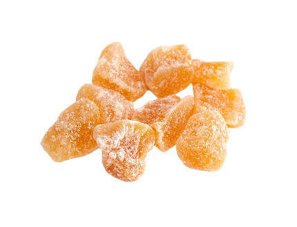 Ingvers žāvēts ar cukuru, kubiņi